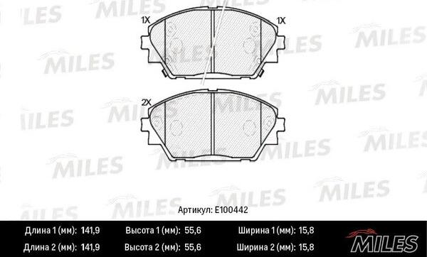 Miles E100442 - Əyləc altlığı dəsti, əyləc diski furqanavto.az