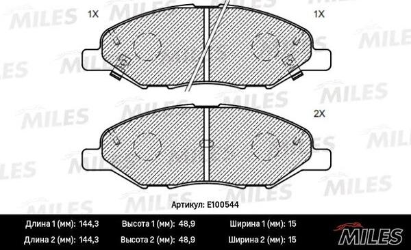 Miles E100544 - Əyləc altlığı dəsti, əyləc diski furqanavto.az