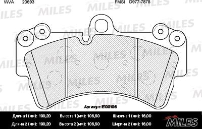 Miles E100106 - Əyləc altlığı dəsti, əyləc diski furqanavto.az