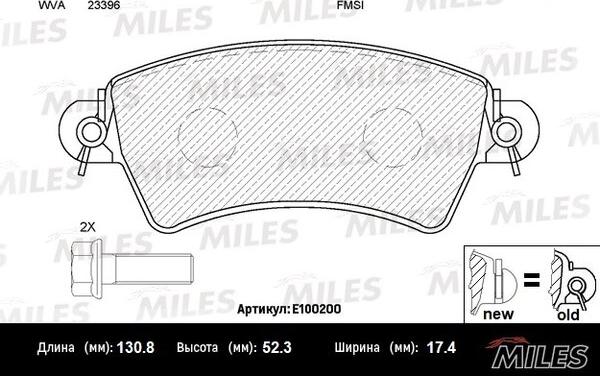 Miles E100200 - Əyləc altlığı dəsti, əyləc diski furqanavto.az