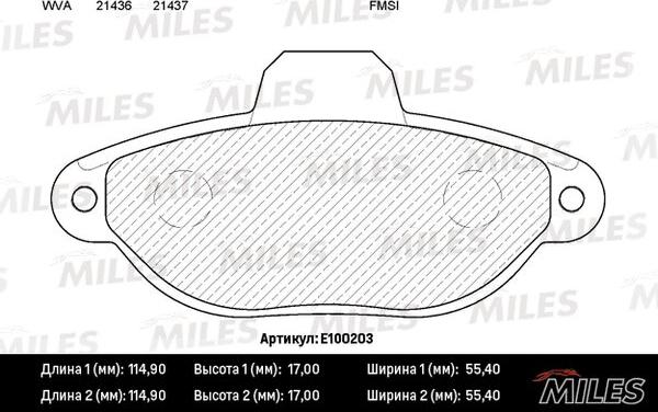 Miles E100203 - Əyləc altlığı dəsti, əyləc diski furqanavto.az