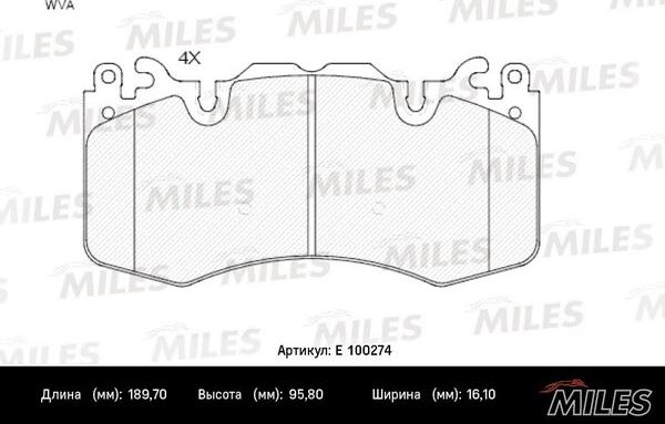 Miles E100274 - Əyləc altlığı dəsti, əyləc diski furqanavto.az