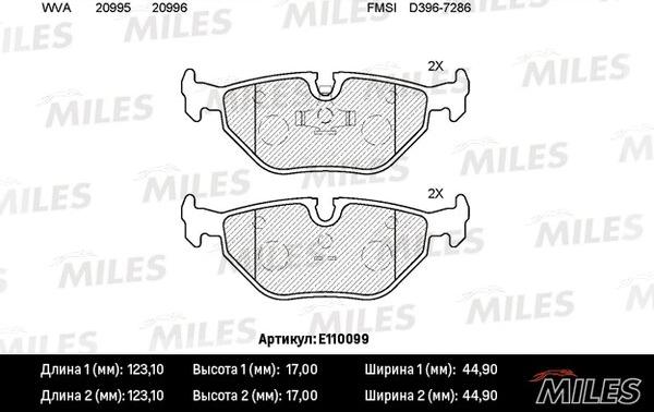 Miles E110099 - Əyləc altlığı dəsti, əyləc diski furqanavto.az