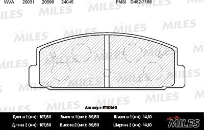 Miles E110149 - Əyləc altlığı dəsti, əyləc diski furqanavto.az