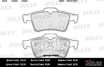 Miles E110113 - Əyləc altlığı dəsti, əyləc diski furqanavto.az