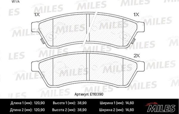 Miles E110390 - Əyləc altlığı dəsti, əyləc diski furqanavto.az