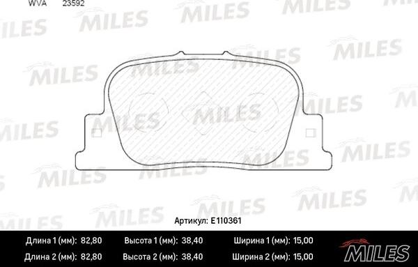 Miles E110361 - Əyləc altlığı dəsti, əyləc diski www.furqanavto.az