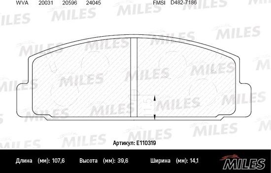 Miles E110319 - Əyləc altlığı dəsti, əyləc diski furqanavto.az