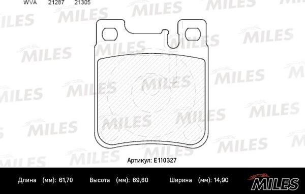 Miles E110327 - Əyləc altlığı dəsti, əyləc diski furqanavto.az