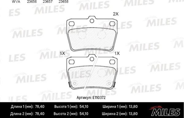 Miles E110372 - Əyləc altlığı dəsti, əyləc diski furqanavto.az