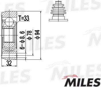 Miles GA10001 - Birləşmə dəsti, ötürücü val furqanavto.az