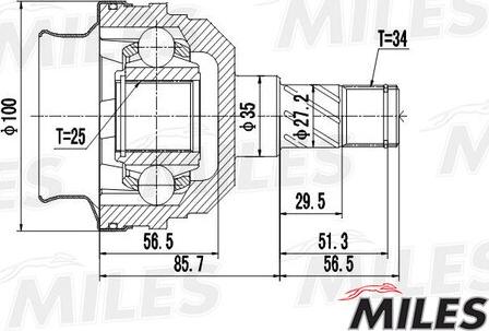 Miles GA10022 - Birləşmə dəsti, ötürücü val furqanavto.az