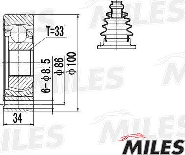 Miles GA11005 - Birləşmə dəsti, ötürücü val furqanavto.az