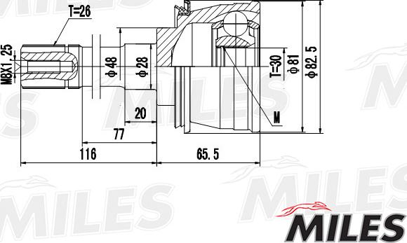 Miles GA20447 - Birləşmə dəsti, ötürücü val furqanavto.az