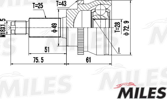 Miles GA20436 - Birləşmə dəsti, ötürücü val furqanavto.az