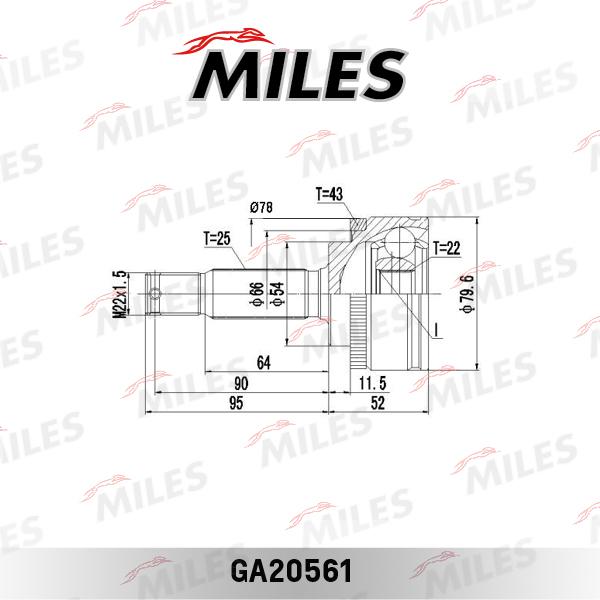 Miles GA20561 - Birləşmə dəsti, ötürücü val furqanavto.az