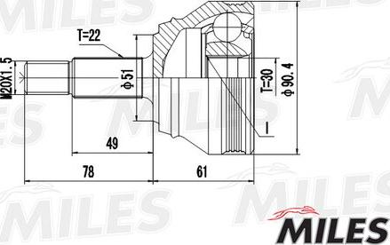 Miles GA20516 - Birləşmə dəsti, ötürücü val furqanavto.az