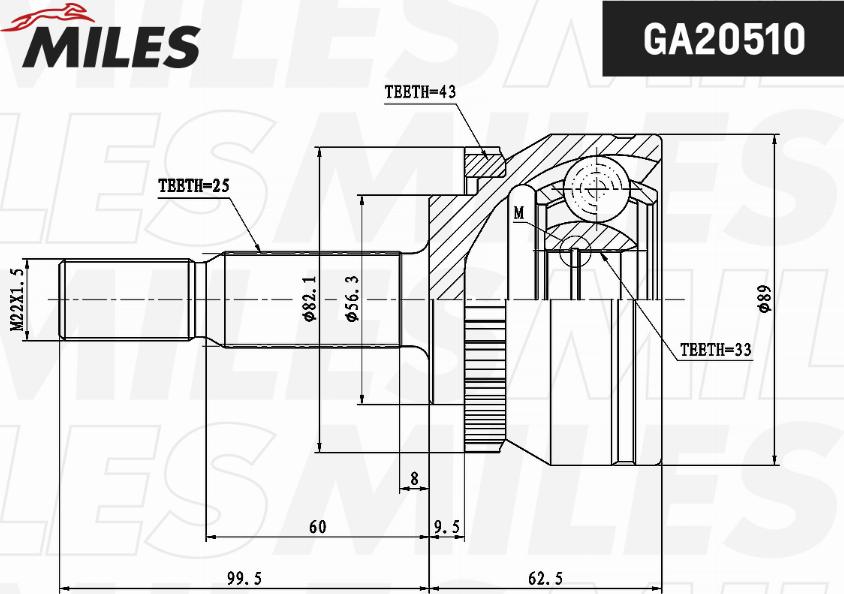 Miles GA20510 - Birləşmə dəsti, ötürücü val furqanavto.az