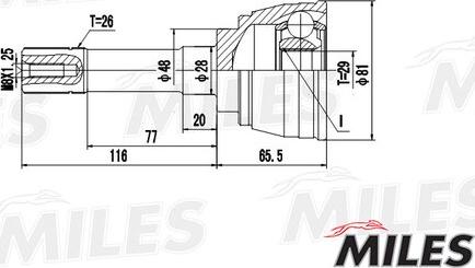 Miles GA20584 - Birləşmə dəsti, ötürücü val furqanavto.az