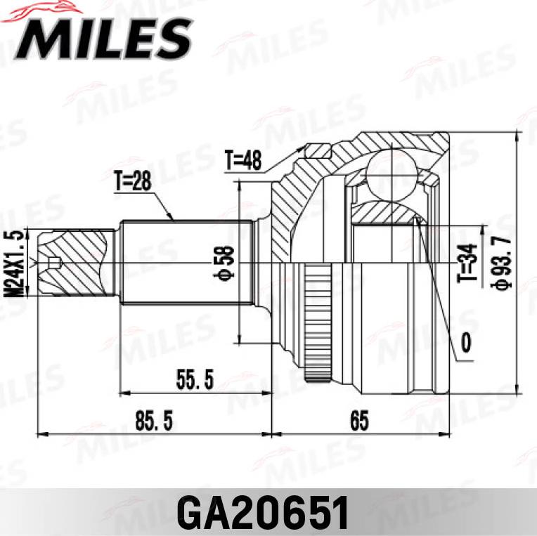 Miles GA20651 - Birləşmə dəsti, ötürücü val furqanavto.az