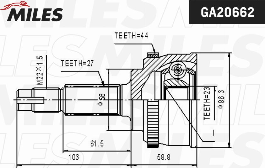 Miles GA20662 - Birləşmə dəsti, ötürücü val furqanavto.az