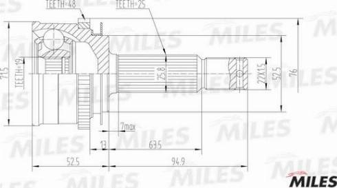 Miles GA20601 - Birləşmə dəsti, ötürücü val furqanavto.az
