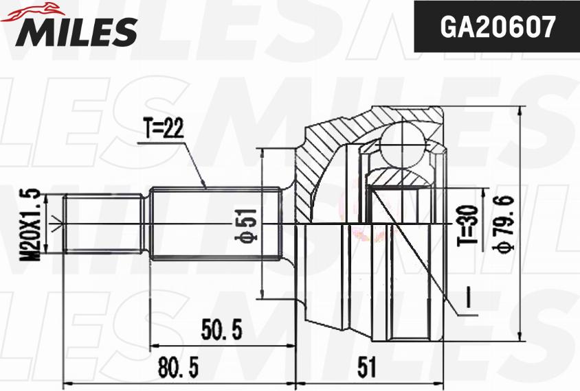 Miles GA20607 - Birləşmə dəsti, ötürücü val furqanavto.az