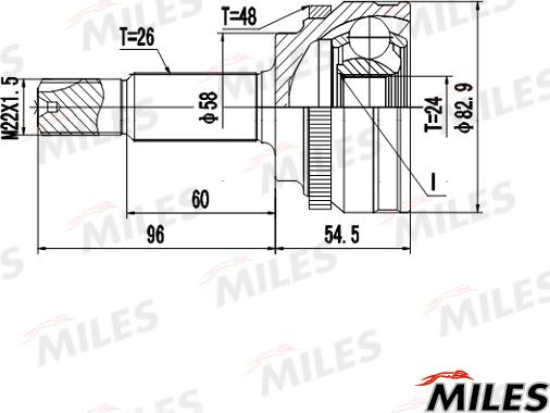 Miles GA20630 - Birləşmə dəsti, ötürücü val furqanavto.az