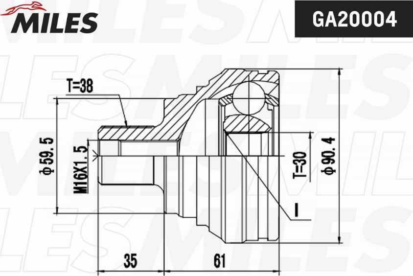 Miles GA20004 - Birləşmə dəsti, ötürücü val furqanavto.az