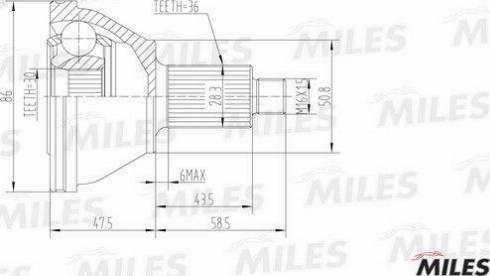 Miles GA20019 - Birləşmə dəsti, ötürücü val furqanavto.az