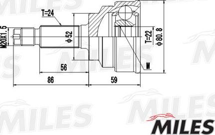 Miles GA20596 - Birləşmə dəsti, ötürücü val furqanavto.az