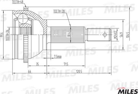 Miles GA20124 - Birləşmə dəsti, ötürücü val furqanavto.az