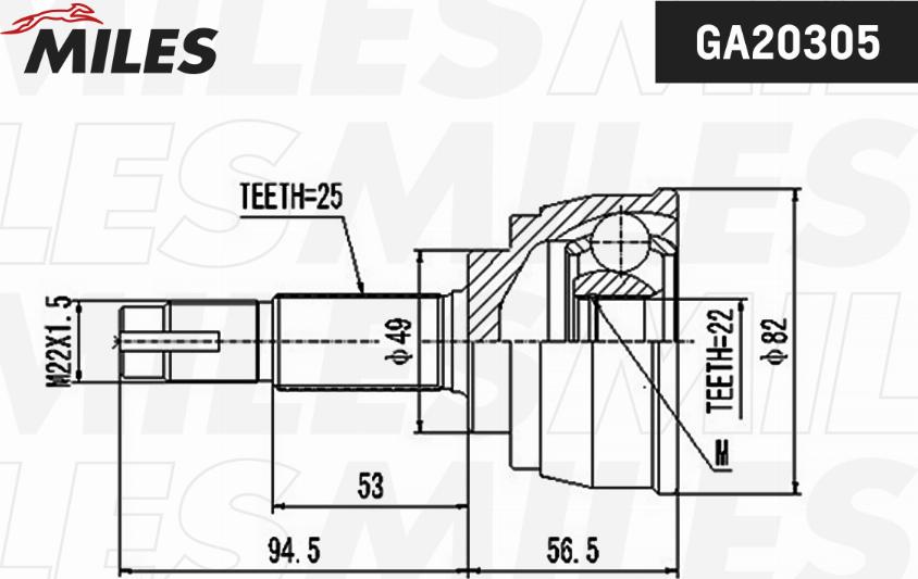 Miles GA20305 - Birləşmə dəsti, ötürücü val furqanavto.az