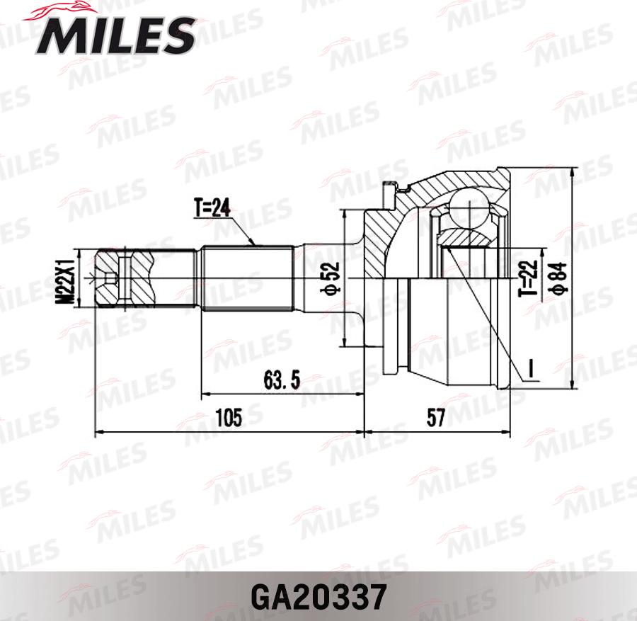 Miles GA20337 - Birləşmə dəsti, ötürücü val furqanavto.az