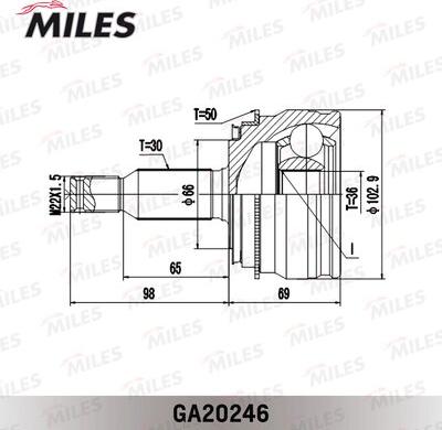 Miles GA20246 - Birləşmə dəsti, ötürücü val furqanavto.az