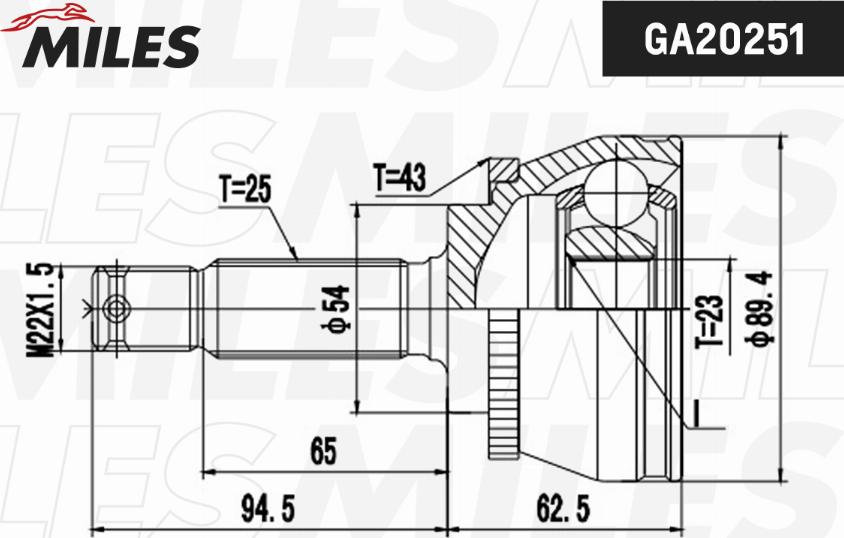 Miles GA20251 - Birləşmə dəsti, ötürücü val furqanavto.az