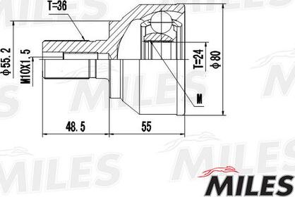 Miles GA20209 - Birləşmə dəsti, ötürücü val furqanavto.az