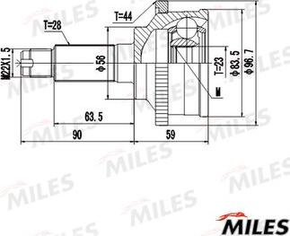 Miles GA20230 - Birləşmə dəsti, ötürücü val furqanavto.az