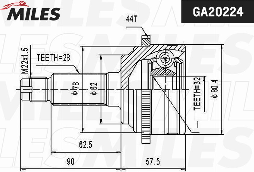 Miles GA20224 - Birləşmə dəsti, ötürücü val furqanavto.az