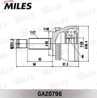 Miles GA20796 - Birləşmə dəsti, ötürücü val furqanavto.az