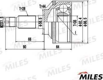 Miles GA20713 - Birləşmə dəsti, ötürücü val furqanavto.az