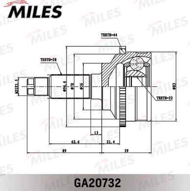 Miles GA20732 - Birləşmə dəsti, ötürücü val furqanavto.az