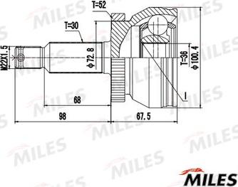 Miles GA20727 - Birləşmə dəsti, ötürücü val furqanavto.az