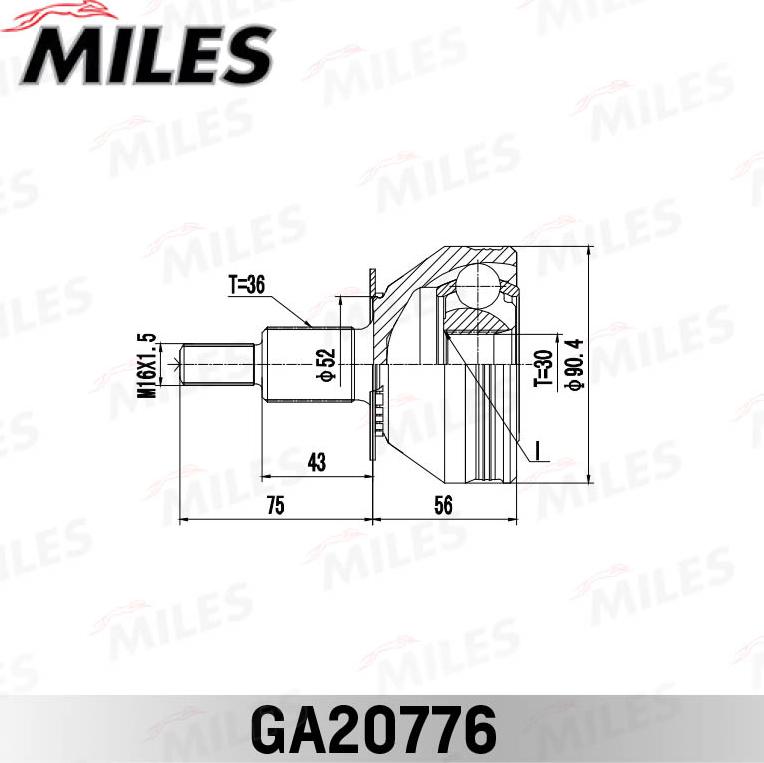 Miles GA20776 - Birləşmə dəsti, ötürücü val furqanavto.az