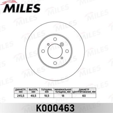 Miles K000463 - Əyləc Diski furqanavto.az