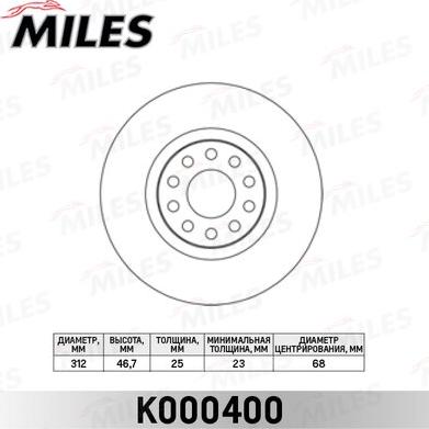Miles K000400 - Əyləc Diski furqanavto.az