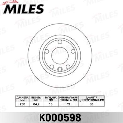 Miles K000598 - Əyləc Diski furqanavto.az