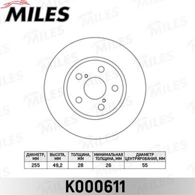 Miles K000611 - Əyləc Diski furqanavto.az