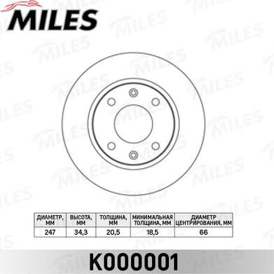 Miles K000001 - Əyləc Diski furqanavto.az