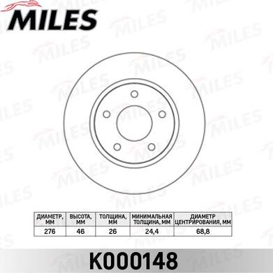 Miles K000148 - Əyləc Diski furqanavto.az